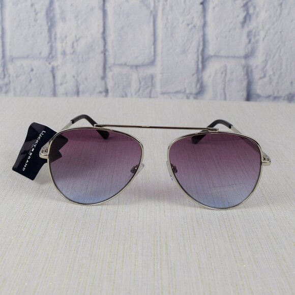 NWT Lucky Brand Callan Aviator Sunglasses Silver - Picture 5 of 11